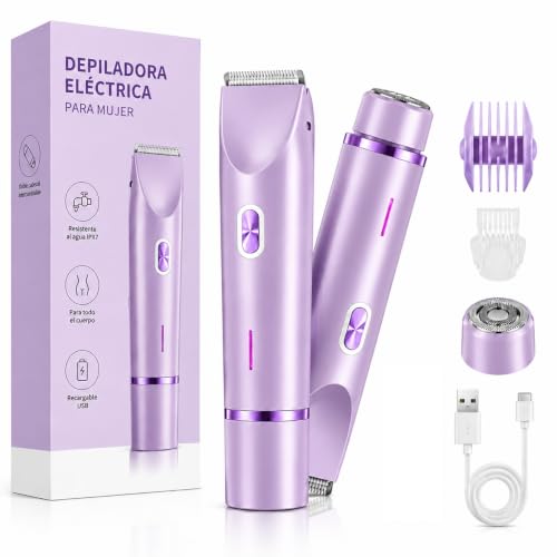 Vervex Depiladora Femenina Recargable, Rasuradora Eléctrica para Mujer