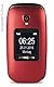 swisstone BBM 625 GSM-Mobiltelefon (6 cm (2,4 Zoll) Farbdisplay und zusätzlichem Außendisplay, mit großem beleuchteten, Kamera/Bluetooth/Notruftaste/Micro-SD), rot