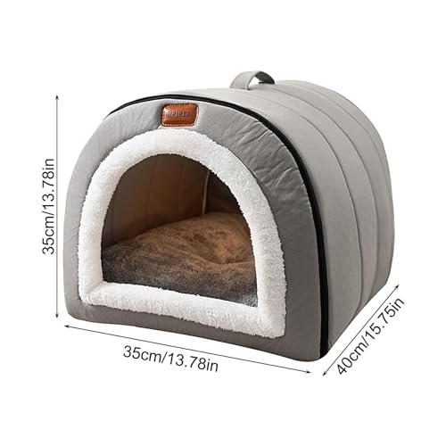 XNSHUN Katzenhaus Für Draußen Winterfest, Wasserdicht Katzenhöhle Hundehöhle Kleine Hunde Mit Abnehmbarer Weicher Matte, Katzenbett Katzenzelt, Faltbare Cat House Für Freigänger Und Hauskatzen (M)