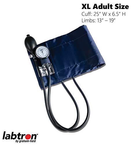 Image of Graham-Field Manual Blood Pressure Monitor - Adult XL Size, Blue BP Cuff with Aneroid Gauge and Carry Case