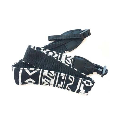 Alça para Câmeras Vintage Preta e Branca