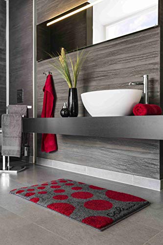 Grund Designer bath rug COLANI, ultra soft and absorbent, anti slip, Colani 16, 60x100 cm, grey