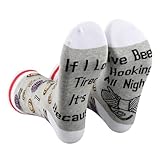 PXTIDY 1Pairs Crochet Gifts Socks Crochet Kits Lovers Gift Ideas If I Look Tired It's BecauseI've Been Hooking All Night Socks (Cotton, Hooking All Night sock)
