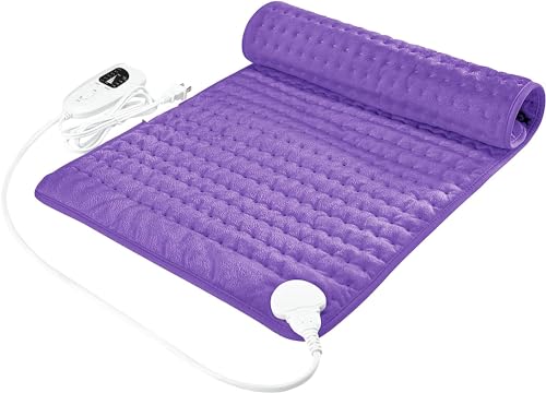 Image of Heating Pad Electric Heat Pad, Hot Heated Pad,Multiple Temp and Timer Settings,Suitable for Shoulders, Neck, arms, Abdomen, Back, Legs, etc (Deep Purple, 24 inchX20 inch)