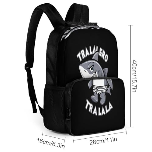 Tralalero-Tralala Merch 16 Inch Shoulder Backpack Black 40x28x16cm2