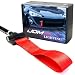iJDMTOY Track Racing Style Red Towing Strap for Scion FR-S Toyota 86 Subaru BRZ Impreza WRX STI etc, Tow Hole Adapter Mounted Nylon Loop Hook