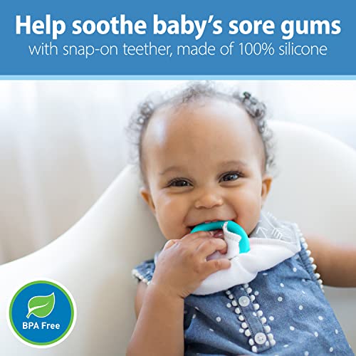 Dr. Brown's Super Soft & Absorbent Baby Bandana Bib with Snap-On Teether, 3m+, 2-Pack4