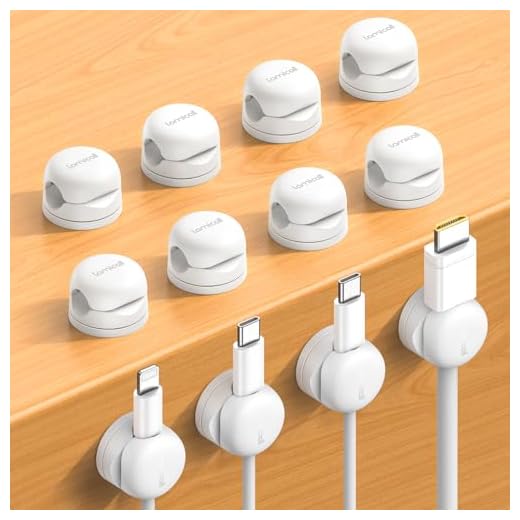 Lamicall 12Pack Rotatable Cord Organizer, Office Desk Nightstand Accessories - Cable Clips Management, Birthday Gifts for Teens Friends, Desk Phone Charger Holder Gadget, Home Workspace Organizer