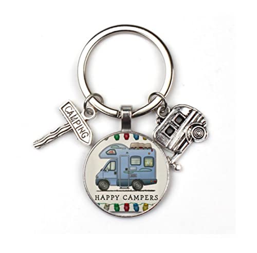 Générique Llavero, joya de bolsa de autocaravana, happy camper, encantos., plata, 6 x 3 cm