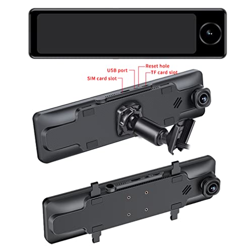 XRC TECH 3CHs Espelho retrovisor de câmera veicular, rede 4G Android 8.1 suporte especial, WiFi ADAS