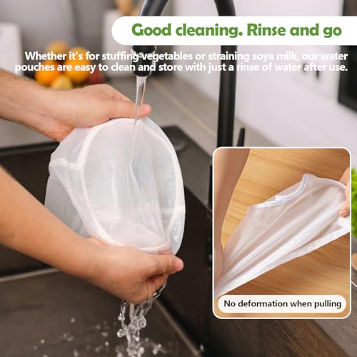 Image of Cheese Cloth Bag For Straining, Nut Milk Bag - Reusable Straining Bags For Nut Milk, Soy Milk, Dumpling Fillings, And More (3, S) (3, L)