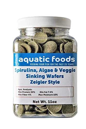 Aquatic Foods Inc. Spirulina Algae Wafer, 16mm - 5/8' Sinking Wafers of Spirulina, Algae, Veggies...