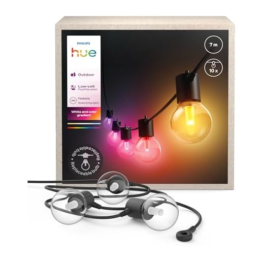 Philips Hue Festavia Globe Außenlichterkette, White & Color Ambiance, 7 M LED Lichterkette, 10 Lampenkugeln, dimmbare Gartenbeleuchtung funktioniert per Hue App, Alexa, Google Assistant, Apple Home