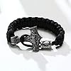 Thor's Hammer Mjolnir Viking Bracelet Braided Paracord Rope Scandinavian Norse Mjolnir Wristband Viking jewellery for Men #2