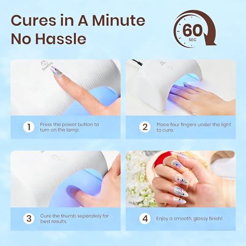 Beetles Gel Nail Polish Kit with U V Light -54 Pcs Gel Nail Kit Four Seasons Glow 32 Colors Set with Base Matte & Glossy Top Coat Soak Off Home Salon Nails DIY Manicure Gifts for Women Teen Girls