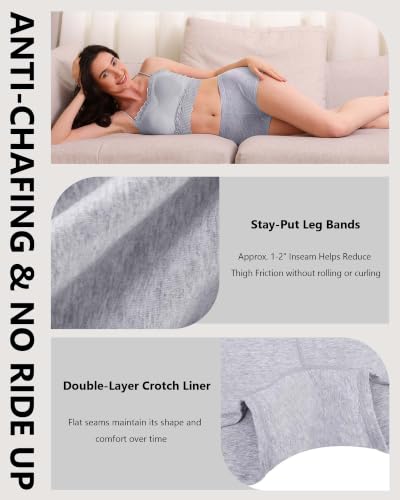 Image of Women's Boyshorts Underwear Cotton, Full Coverage Panties, Womens Boyshort Boxer Briefs Breathable for Women 4 Pack