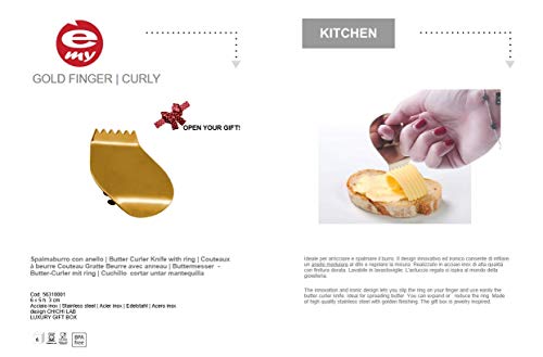 Preisvergleich Produktbild e-my Gold Finger Curly Butterdose mit Ring