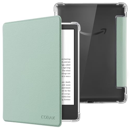 Image of CoBak Case for 6 inch Kindle 11th Gen (2024 and 2022 Release) - Ultra Slim Transparent Clear TPU Back Shell Protective Cover with Auto Wake /Sleep for Kindle 11th Generation 2024 Release, Sage