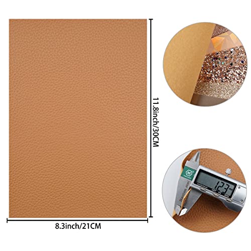 7 Pieces/Set 8X12 Inch (21Cmx30Cm) A4 Bundle Leather Sheets Mixed Rose Gold Series Sparkle Fine Chunky Glitter Patent Litchi Holographic Faux Leather Fabric For Bow Earring Making Diy Craft #TOP1