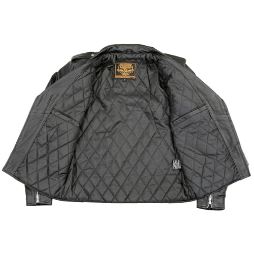 Image of Milwaukee Leather Men's Black Leather Classic Plain Side Police Style M /C Jacket - LKM1781