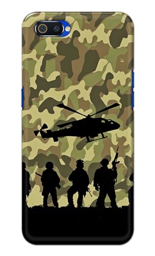 Image of Printed Hard Back Cover Case for Realme C2 | Oppo A1K Back Cover (Army) -1111