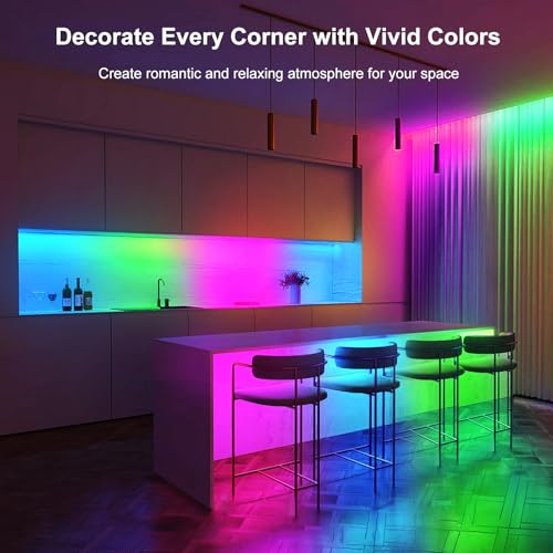 Image of echosari 9.8FT 90Led RGB Strip Lights Battery Powered Remote Control, 8 Modes, Dimmable, Timer, Self-Adhesive, Cuttable, Waterproof, for TV Computer Monitor /Screen Decor (Pack of 3)