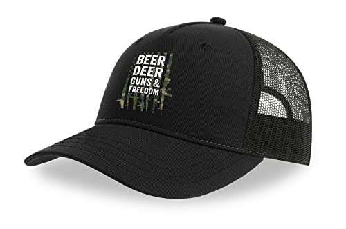 Casquette de camionneur en coton noir avec visière incurvée réglable