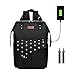 Kono Mochila Pañales Maternal Bolso Carro Bebé Mochila Carrito Bebe Impermeable y Puerto de Carga USB (Negro)