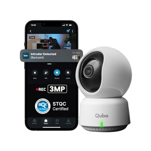 Qubo Smart 360 2K 3MP 1296p WiFi CCTV Security Camera from Hero Group | Mobile App | Two Way Talk | Night Vision | Cloud & SD Card Recording | Made in India | Alexa & OK Google | (3MP)