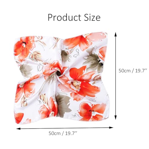 10Pcs 19.7inch Mixed Color Silk Square Scarf Neck Scarfs Multi-functions Handkerchief Satin Handbag Wraps Headband Hair Tie Band 50x50cm2