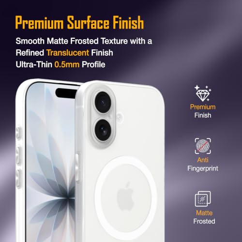 Image of ZAP CASE Paper Thin Case for iPhone 17 | Ultra-Slim 0.5 mm Back Cover | Metal Buttons | Lightweight | Matte Finish | Anti-Fingerprint | Scratch Resistant | Camera Protection | Magsafe | White