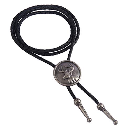Image of GelConnie Native American Bolo Tie Rodeo Cowboy Leather Necktie Western Necklace Costume Accessories for Men,Women
