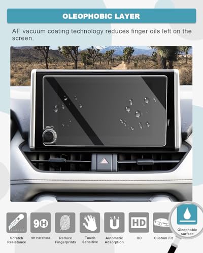 Image of CDEFG Tempered Glass for 2025 Toyota RAV4 /RAV4 Hybrid Screen Protector 8-Inch, for 2023-2025 Toyota RAV4 Hybrid Accessories Screen Cover, HD Anti Fingerprints 9H Hardness