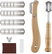 Teppich 2 Pcs Bread Lame, Wooden Handle Bread Slashing Tool Dough Scoring Tools for Professional Bakers with 10pcs Replaceable Blades for Baking