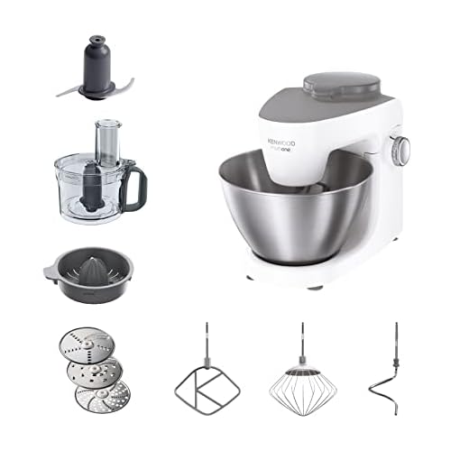 Kenwood KHH300WH Impastatrice Planetaria MultiOne, Robot da Cucina Mixer, con Food Processor e Spremiagrumi, 1000 W, 4.3 Litri, Acciaio, Plastica, Bianco