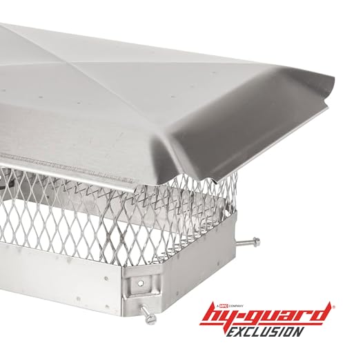 HY-Guard Edelstahl Schornsteinkappe - HY-C Kaminabdeckung, einzelne anschraubbare Kaminabdeckung, Kaminabzugsabdeckung zum Aufpassen auf vorhandene Rauchabzugsfliesen, Schornstein-Entlüftungskappe mit