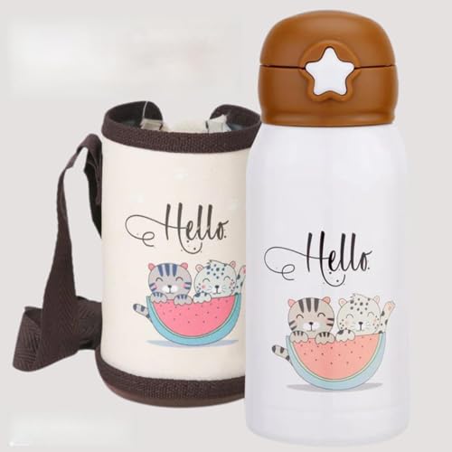 Image of Clay Craft VACBOTT Kids Double Walled 18 Hours Hot and 24 Hours Cold Water Bottle-550ML, 2-Piece Steel Bottles for Travelling|BPA-Free|Leak Proof|BIS Certified|1Year Limited Warranty