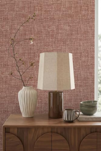 Papier peint lin terracotta Origin pour masquer défauts mur - 6