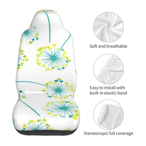 Funda universal para asiento de coche con diseño de dientes de león para protector delantero 7