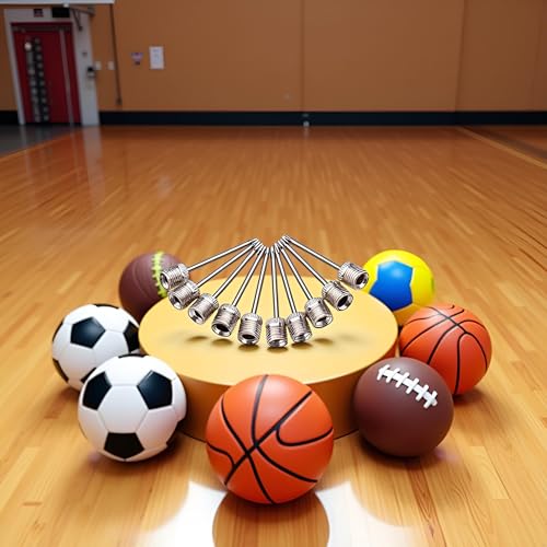 10 Stück Ballnadeln, Edelstahl, Pumpennadeln für Sport, Fußball, Basketball, Fußball, Luftpumpen und Zubehör