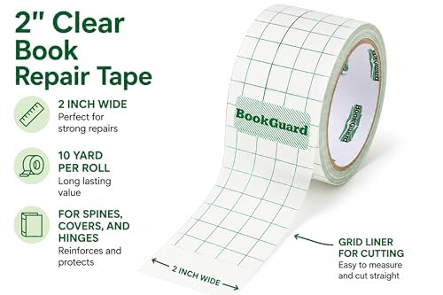BookGuard Clear Book Repair Tape, 2 Inch x 10 Yards - Additional View