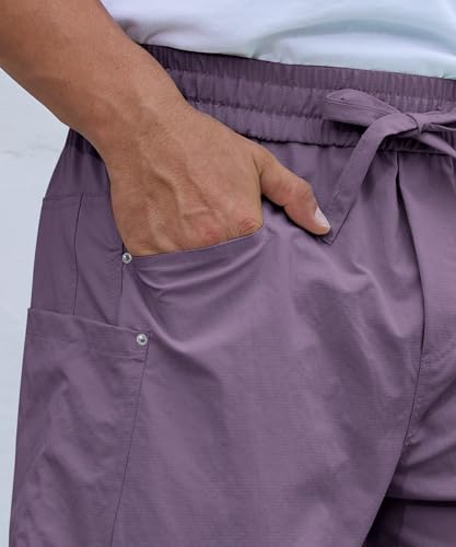 DEARCASE Men's Casual Baggy Elastic Waist Pants with Large Pockets Lightweight Relaxed Fit Drawstring Trousers3