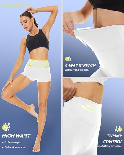 Image of CAMPSNAIL Workout Biker Shorts Women - 3 inch /5 inch /8 inch High Waisted Tummy Control Spandex Booty Volleyball Shorts for Yoga Dance