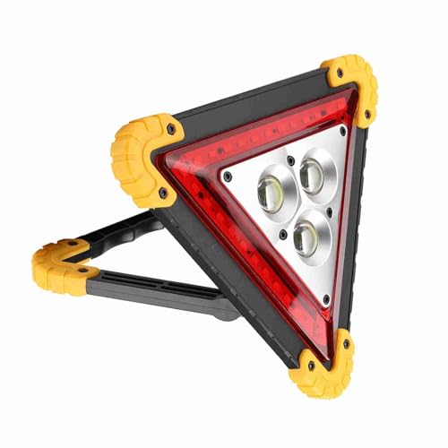 30 W Triángulo de advertencia de emergencia multifunción, luz de advertencia LED, mantenimiento de accidentes de vehículos, peligroso, camping, senderismo, luz de señal de seguridad esencial