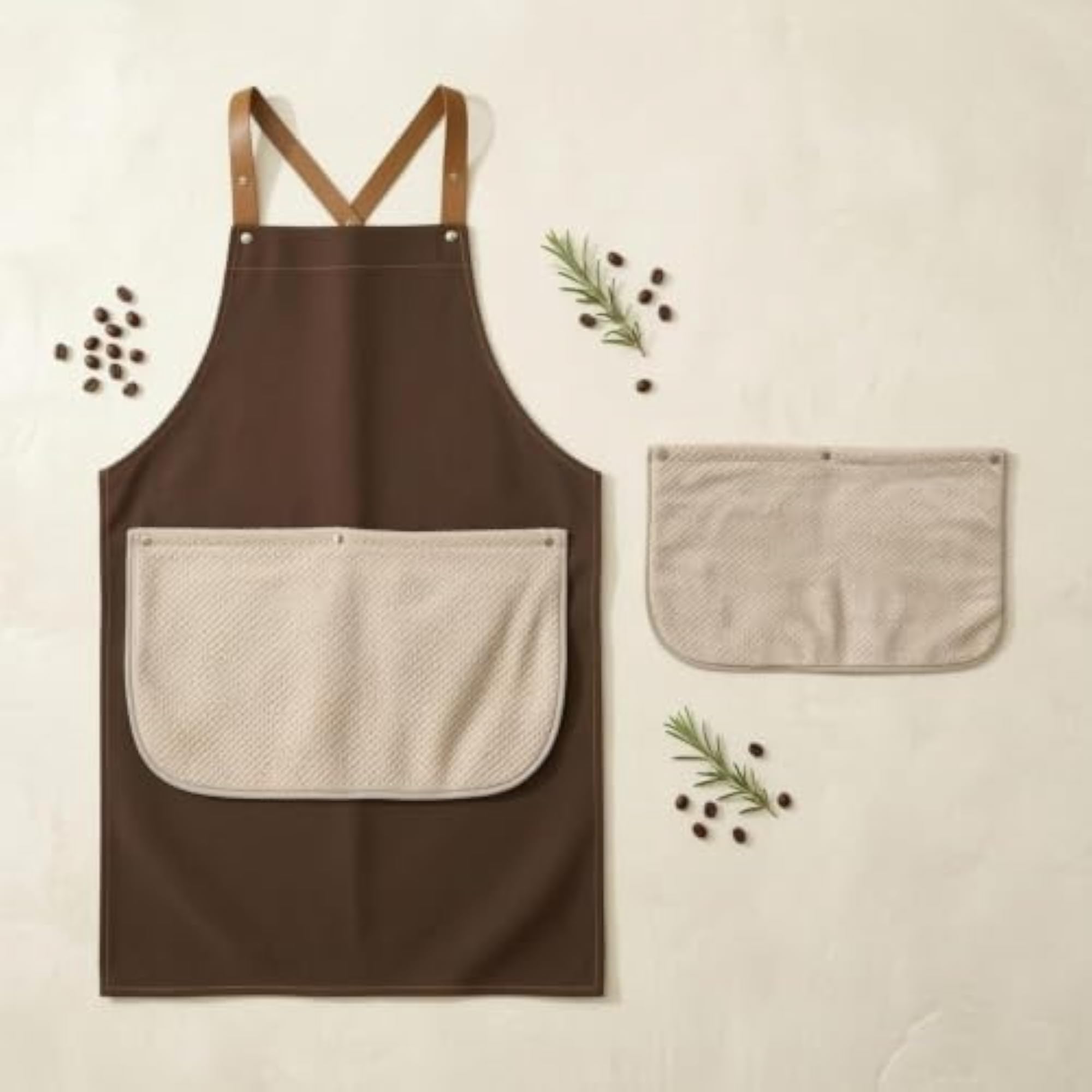 Broad Shoulder Straps Kitchen Apron, Gift for Food Service