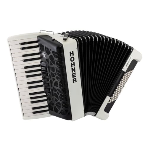 Hohner BRAVO MyColor III 72 Lightweight Chromatic Piano Key Accordion with Gig Bag and Adjustable Strap (Day - Pure White)