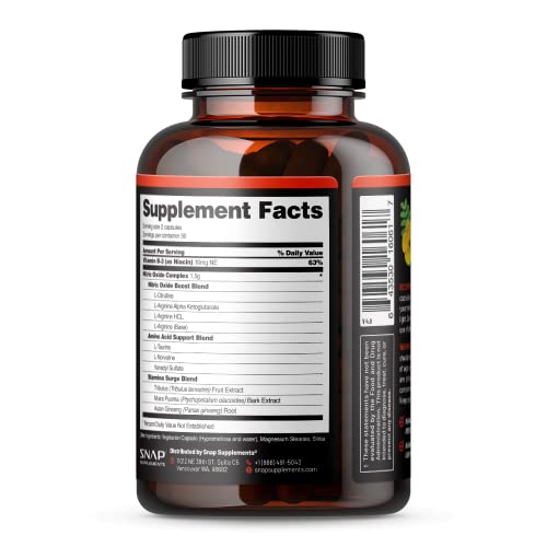 Snap Supplements NO2_BOOSTER_VARIATION Nitric Oxide Booster, Support Healthy Blood Circulation, Nitric Oxide Supplements For Men And Women thumb #8