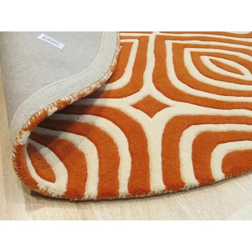 Image of Sifa Carpet Modern Round Area Rug - Hand-Tufted with 100% NZ Wool, Thick & Soft Circular Carpet for Living & Dining Room, Weight -6 Pund, Size-3x3 Feet (36x36 Inch Round)