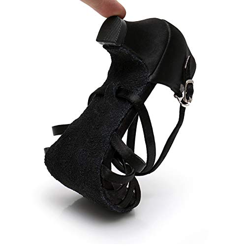 TINRYMX Girls&Women Latin Dance Shoes Silk Ballroom Salsa Tango Professional Performance Practice Dance Shoes,Model-SS-TL-ZSXGG/2023