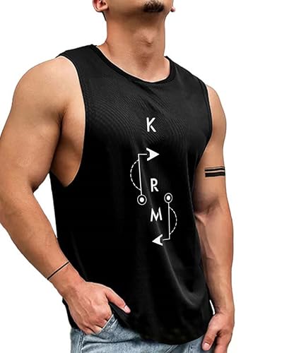 Image of AUSK Men Vest || Gym Tshirt for Men || Karma Printed Sleeveless Regular Fit T Shirt for Mens
